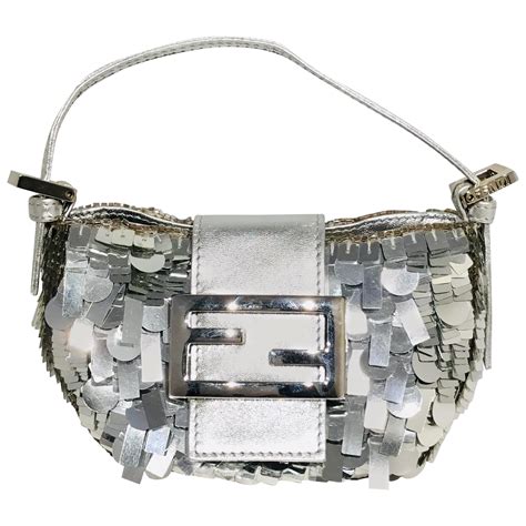 fendi silver sequin bag|fendi sequin mini baguette.